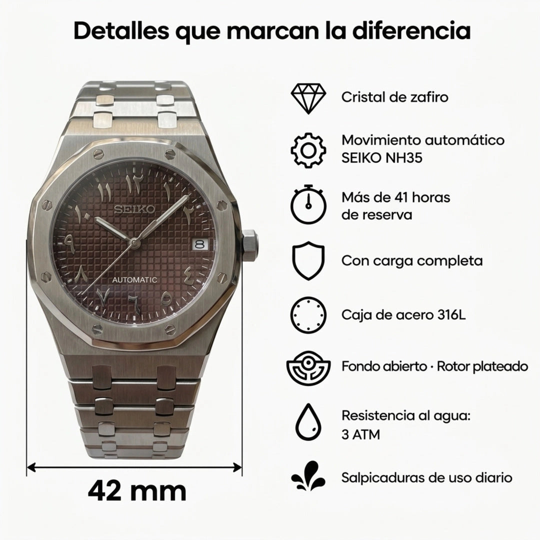 Mod | Royal Oak Brown Arabic — Especificaciones