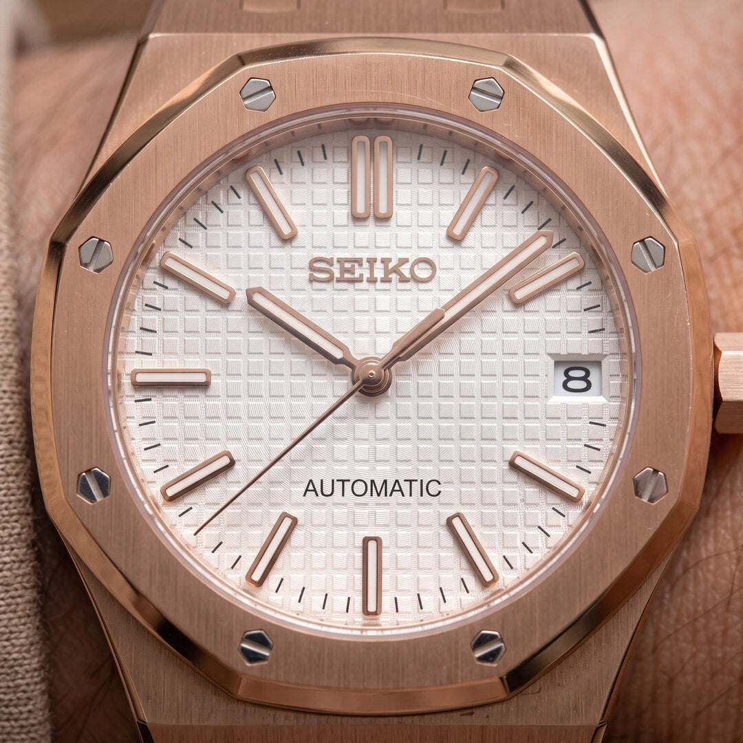 Mod | Royal Oak Rose Gold White — Detalle de esfera