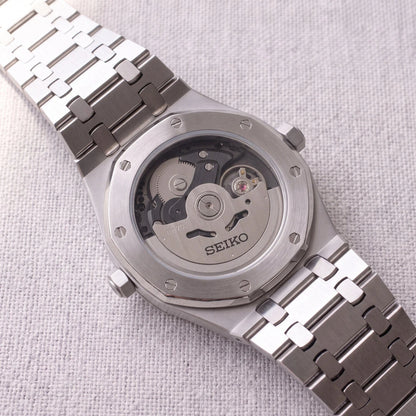 Mod | Royal Oak Skeleton — Fondo abierto con rotor SEIKO plateado