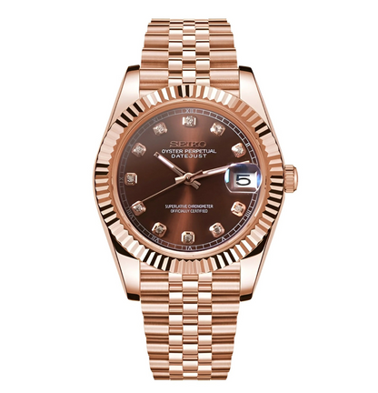 Mod | Datejust Chocolate Crystals Rose Gold