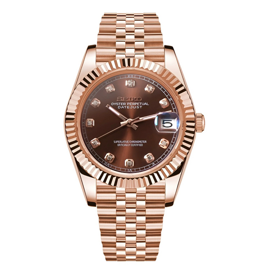 Mod | Datejust Chocolate Crystals Rose Gold