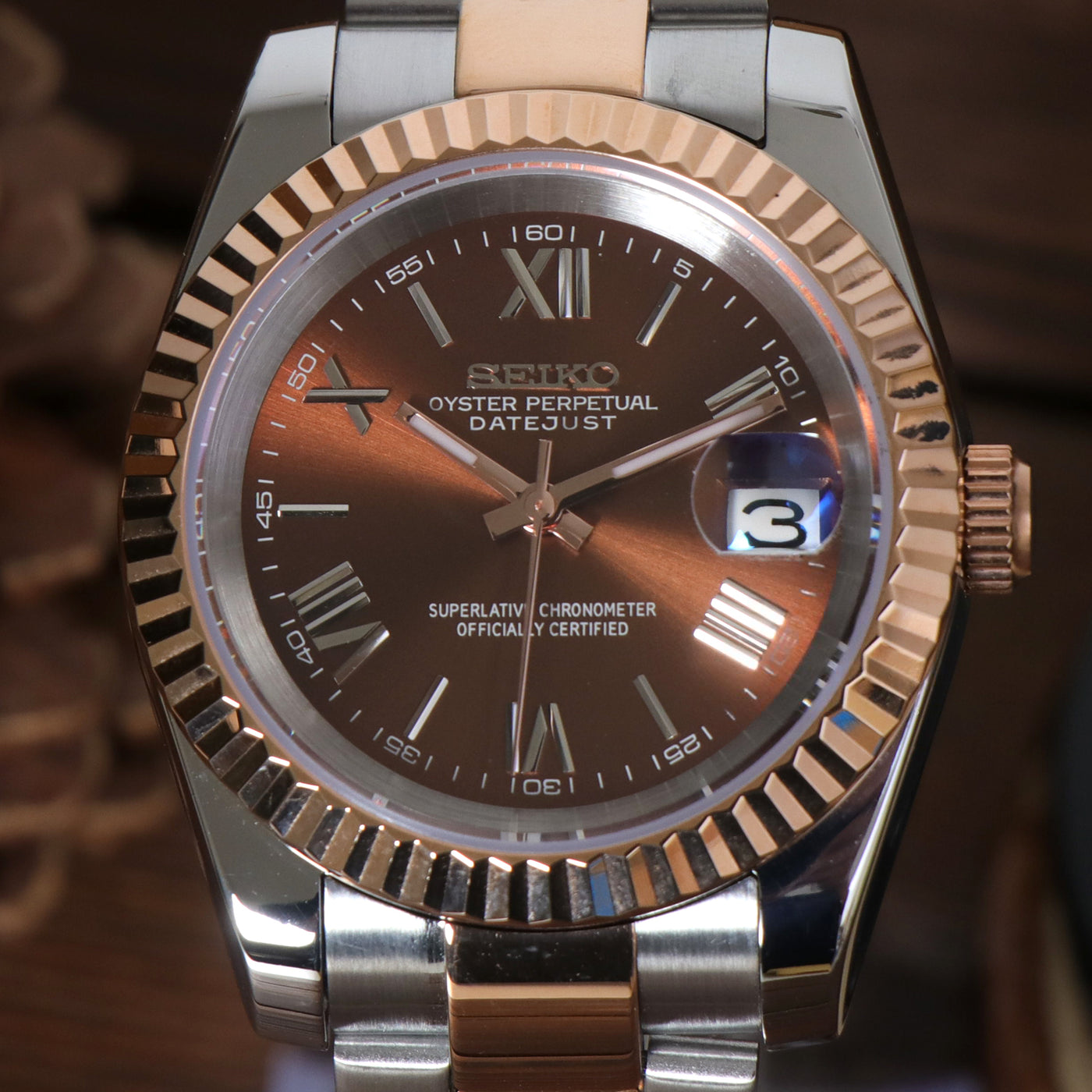 Mod | Datejust Chocolate Roman (Two Tones)