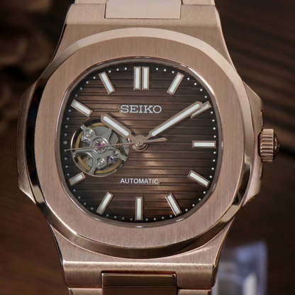 Mod | Nautilus Rose Gold Chocolate Open Heart