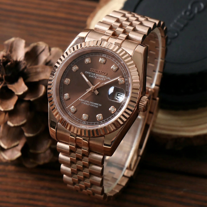 Mod | Datejust Chocolate Crystals Rose Gold