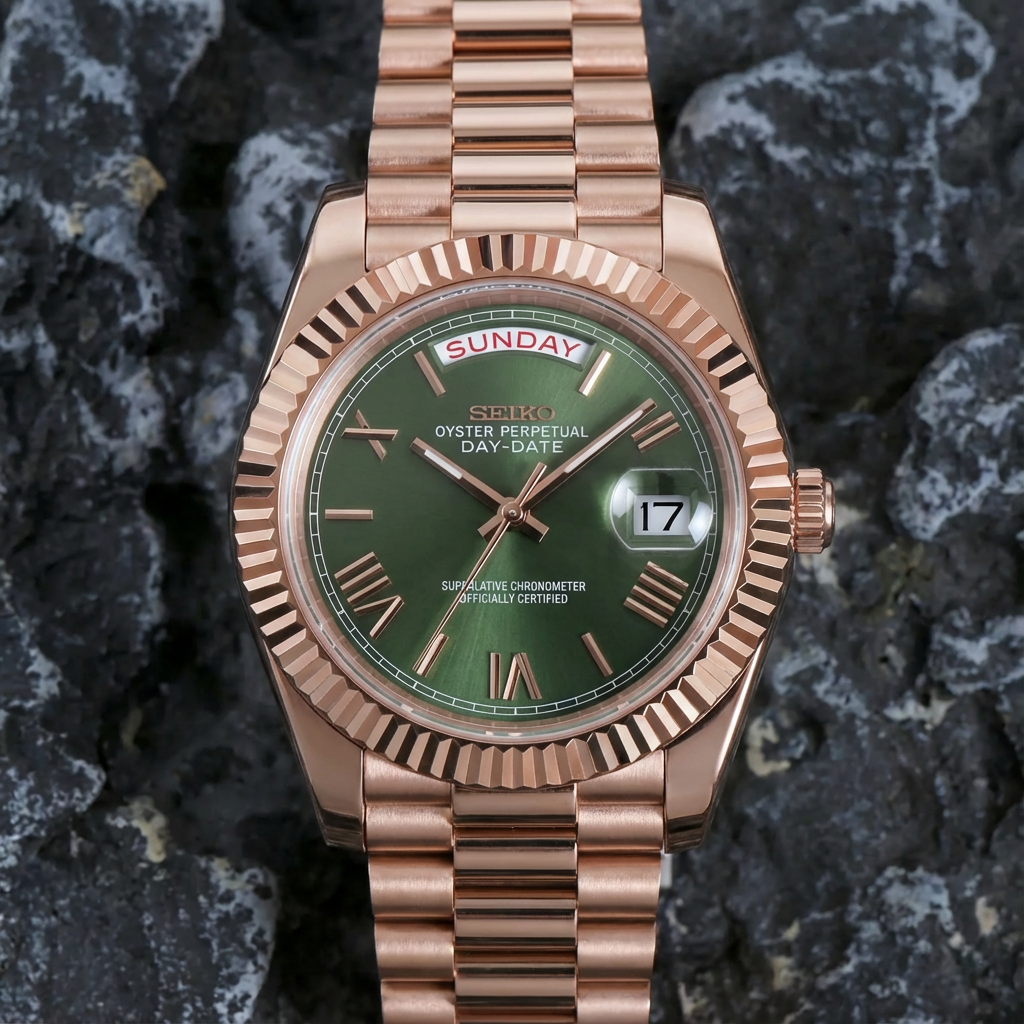 Mod | Day-Date Mint Green Roman (Rose Gold)