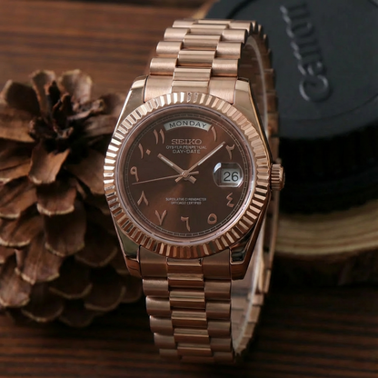 Mod | Day-Date Chocolate Arabic Rose Gold