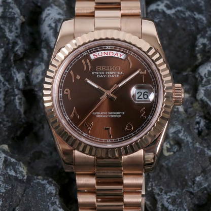 Mod | Day-Date Chocolate Arabic Rose Gold