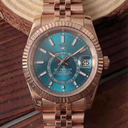 Mod | Sky-Dweller Rose Gold Turquoise