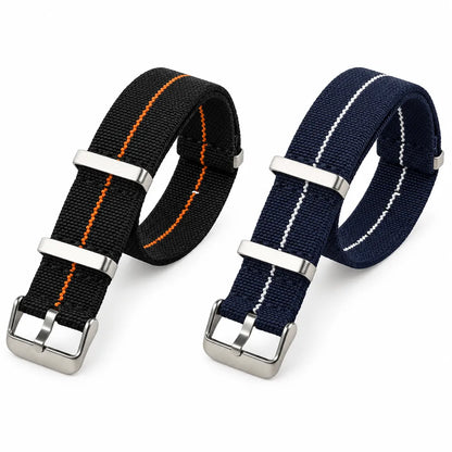 Correas de nylon negro-naranja y azul-blanco