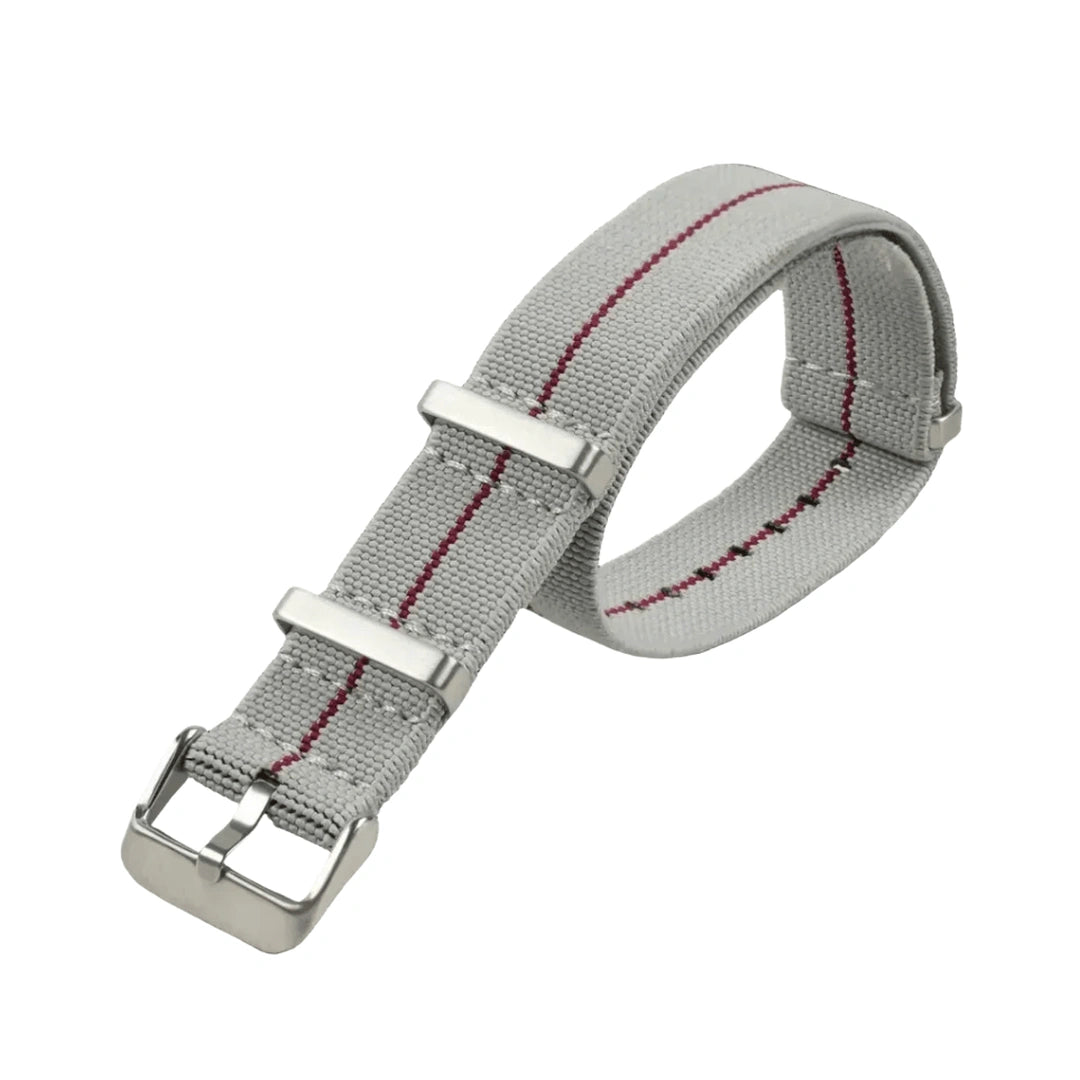 Correa de nylon gris-claro-rojo